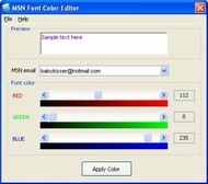 MSN Font Color Editor screenshot